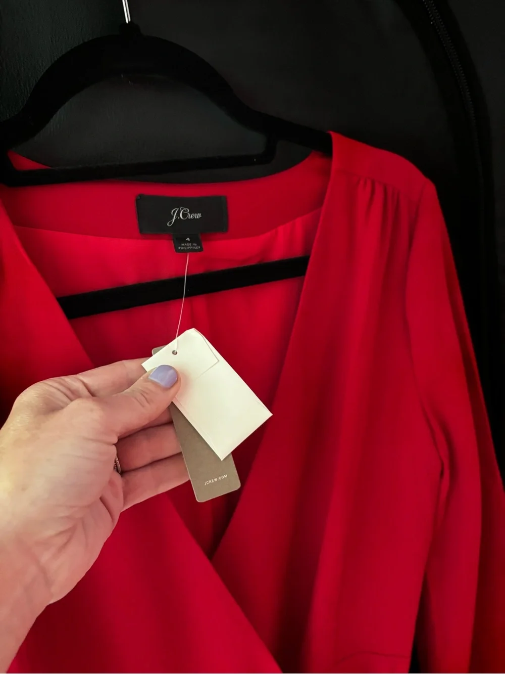NWT J. Crew Red Wrap Dress